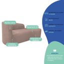Ver imagem 4 de Kit Divã Recamier Orgânico França 220cm Lado Direito e 2 Poltronas Amore Linho