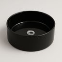 Ver imagem 4 de Cuba Apoio Banheiro Lavabo Redonda Oval 40cm Preta Brilho Brilhante Pia Moderna Estilo Industrial