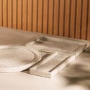Ver imagem 4 de Conjunto 5 Bandejas de Mármore Terrazzo Lyor Retangular 25x10x2cm Aparador Banheiro