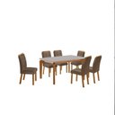 Ver imagem 2 de Conjunto de Mesa de Jantar Dublin 180 Tp MDF Vidro Canto Copo 6 Cadeiras Valentina