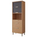 Ver imagem 1 de Torre Quente 100%mdf 70cm 1 Nicho para Forno 3 Portas e 2 Gavetas Estela Mgm Móveis Freijó/