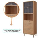 Ver imagem 4 de Torre Quente 100%mdf 70cm 1 Nicho para Forno 3 Portas e 2 Gavetas Estela Mgm Móveis Freijó/