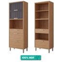 Ver imagem 2 de Torre Quente 100%mdf 70cm 1 Nicho para Forno 3 Portas e 2 Gavetas Estela Mgm Móveis Freijó/