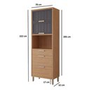 Ver imagem 3 de Torre Quente 100%mdf 70cm 1 Nicho para Forno 3 Portas e 2 Gavetas Estela Mgm Móveis Freijó/