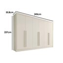 Ver imagem 2 de Guarda Roupa Casal 6 Portas e 4 Gavetas Alba Plus Off White/peroba - Europa