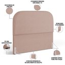 Ver imagem 5 de Cabeceira Cama Box Casal 160cm Lanna com Puff Recamier Doha W01 Linho Rosê - Lyam Decor