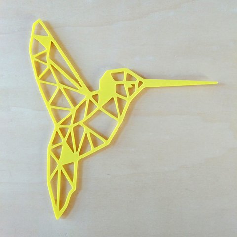 Quadro Beija-flor - Adorno, Quadrinho, Enfeite, Decoração - Toque 3D:Amarelo