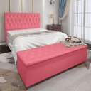 Ver imagem 2 de Kit Cabeceira e Calçadeira Baú Casal 1,40m Madrid Suede Rosa - Pallazio
