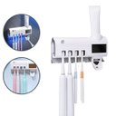 Ver imagem 1 de Porta Escova de Dente com Esterilizador Uv e Aplicador Automático de Pasta Dental Recarregável