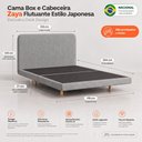 Ver imagem 4 de Cama Box Base Queen com Cabeceira Zaya 158x198 Flutuante Estilo Japonesa Linho Cinza - Desk Design