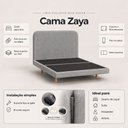 Ver imagem 3 de Cama Box Base Queen com Cabeceira Zaya 158x198 Flutuante Estilo Japonesa Linho Cinza - Desk Design