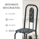Ver imagem 7 de Conjunto de Mesa Tubular 100x60cm Tampo em Ardósia com 4 Cadeiras Lívia Preto/Txt