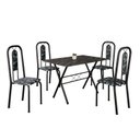 Ver imagem 2 de Conjunto de Mesa Tubular 100x60cm Tampo em Ardósia com 4 Cadeiras Lívia Preto/Txt
