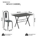 Ver imagem 3 de Conjunto de Mesa Tubular 100x60cm Tampo em Ardósia com 4 Cadeiras Lívia Preto/Txt