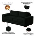 Ver imagem 3 de Sofá Decorativo Sala de Estar Champions 2 Lugares 150cm Couro Verde - Mozzelar
