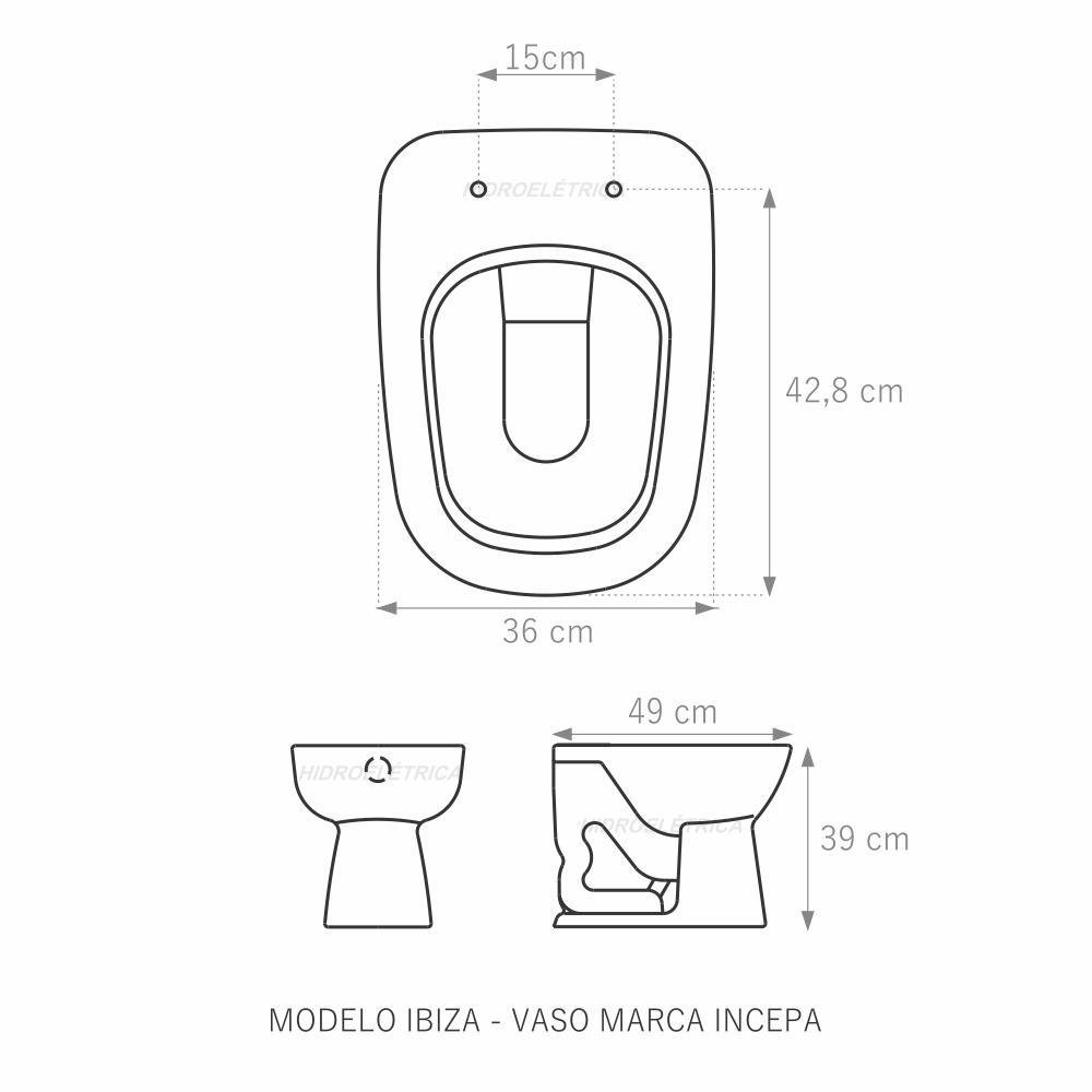 Assento Laqueado Ibiza Biscuit Bege Tampa para Vaso Incepa - 2