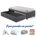 Ver imagem 3 de Base Box Cama Solteirão Sapateira Suede Cinza e Colchão Hanover Inducol 96x203