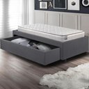 Ver imagem 6 de Base Box Cama Solteirão Sapateira Suede Cinza e Colchão Hanover Inducol 96x203