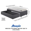 Ver imagem 5 de Base Box Cama Solteirão Sapateira Suede Cinza e Colchão Hanover Inducol 96x203