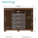 Ver imagem 5 de Cômoda Havana Master 2 Portas e 4 Gavetas Jatobá/grafite com Pés - Santos Andirá