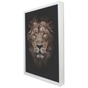 Ver imagem 2 de Quadro Decorativo Leão Africano em Moldura Caixa Tacolado Moldura Trad 1cm Branca com Vidro 40 X 60c