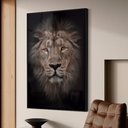 Ver imagem 1 de Quadro Decorativo Leão Africano em Moldura Caixa Tacolado Moldura Trad 1cm Branca com Vidro 40 X 60c