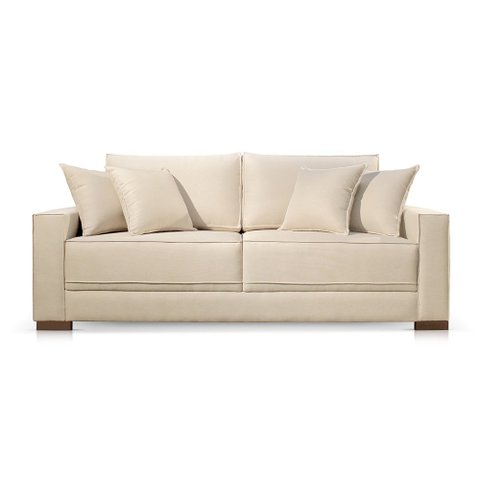 Sofá 3 Lugares Linho Bege Claro Helô 2,00m