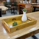 Ver imagem 2 de Gamela Bandeja Centro de Mesa Madeira Maciça Artesanal 45x29:Cerejeira