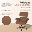 Ver imagem 3 de Poltrona Charles Eames Office Couro Natural Linha Premium Design Clássico Escritório - Cappuccino