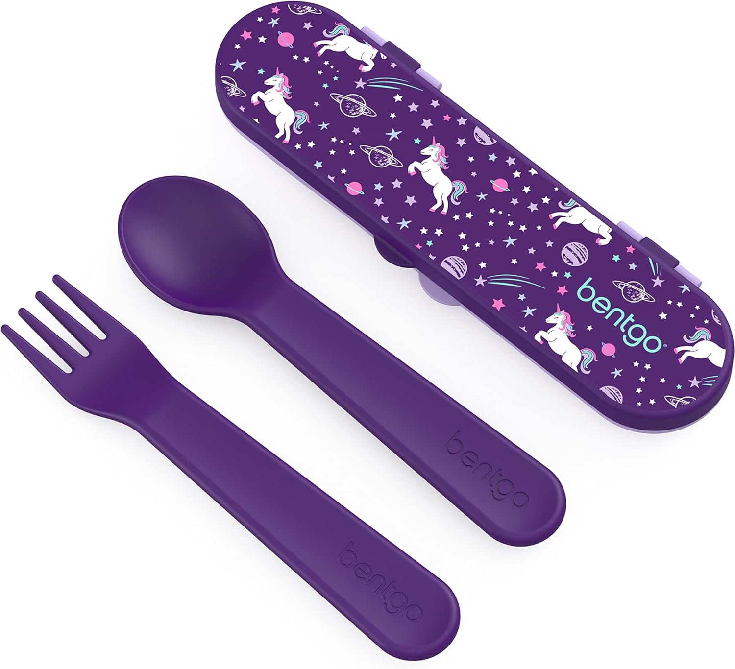 Bentgo Conjunto de Utensílios Infantis de Plástico Roxo - 1