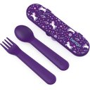 Ver imagem 1 de Bentgo Conjunto de Utensílios Infantis de Plástico Roxo
