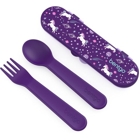 Bentgo Conjunto de Utensílios Infantis de Plástico Roxo