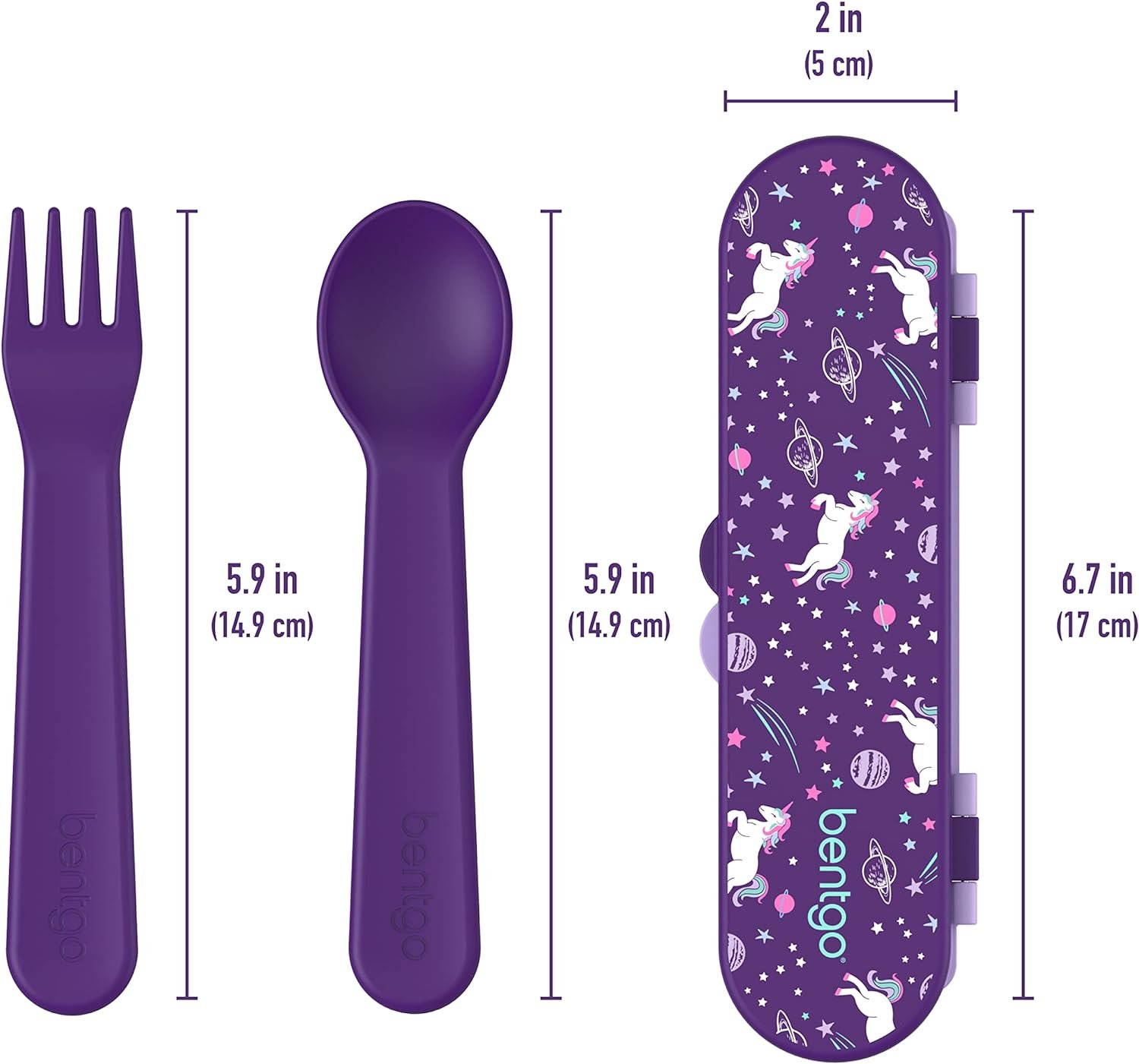 Bentgo Conjunto de Utensílios Infantis de Plástico Roxo - 5