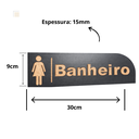 Ver imagem 3 de Placa Sinalização Banheiro Wc Mdf Masculino Feminino Parede - Feminino
