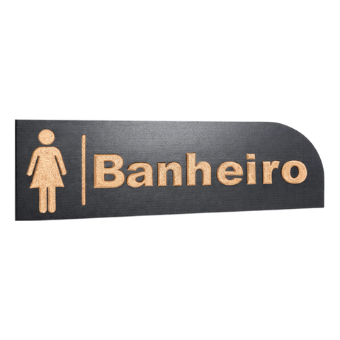 Placa Sinalização Banheiro Wc Mdf Masculino Feminino Parede - Feminino