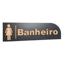 Ver imagem 1 de Placa Sinalização Banheiro Wc Mdf Masculino Feminino Parede - Feminino