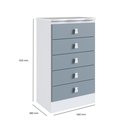 Ver imagem 3 de Cômoda de Bebê 5 Gavetas Azul/Branco