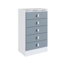 Ver imagem 2 de Cômoda de Bebê 5 Gavetas Azul/Branco