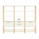 Ver imagem 3 de Estante 2 Portas 2 Gavetas Off White Freijó 216x32x185 cm Dalla Costa