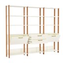 Ver imagem 2 de Estante 2 Portas 2 Gavetas Off White Freijó 216x32x185 cm Dalla Costa