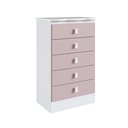 Ver imagem 2 de Cômoda de Bebê 5 Gavetas Rosa/Branco