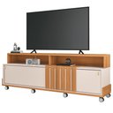 Ver imagem 2 de Rack Bancada para Tv 70 Pol com Rodízios Analu H01 Off White/cinamomo - Mpozenato