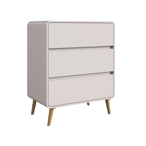 Cômoda Linha Curve 3 Gavetas 76,5X45cm Bege Dunas