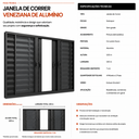 Ver imagem 5 de Janela Veneziana 6 Folhas Alumínio Preta 150x100x7 sem Grade