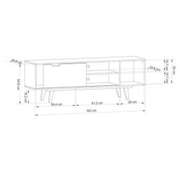 Rack para TV até 40 Polegadas 1 Porta Oregon Retrô Olivar - 3
