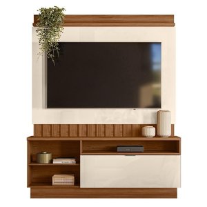 Estante Home Diamantina 150cm Amêndoa/off White para Tv até 60” - Mobler