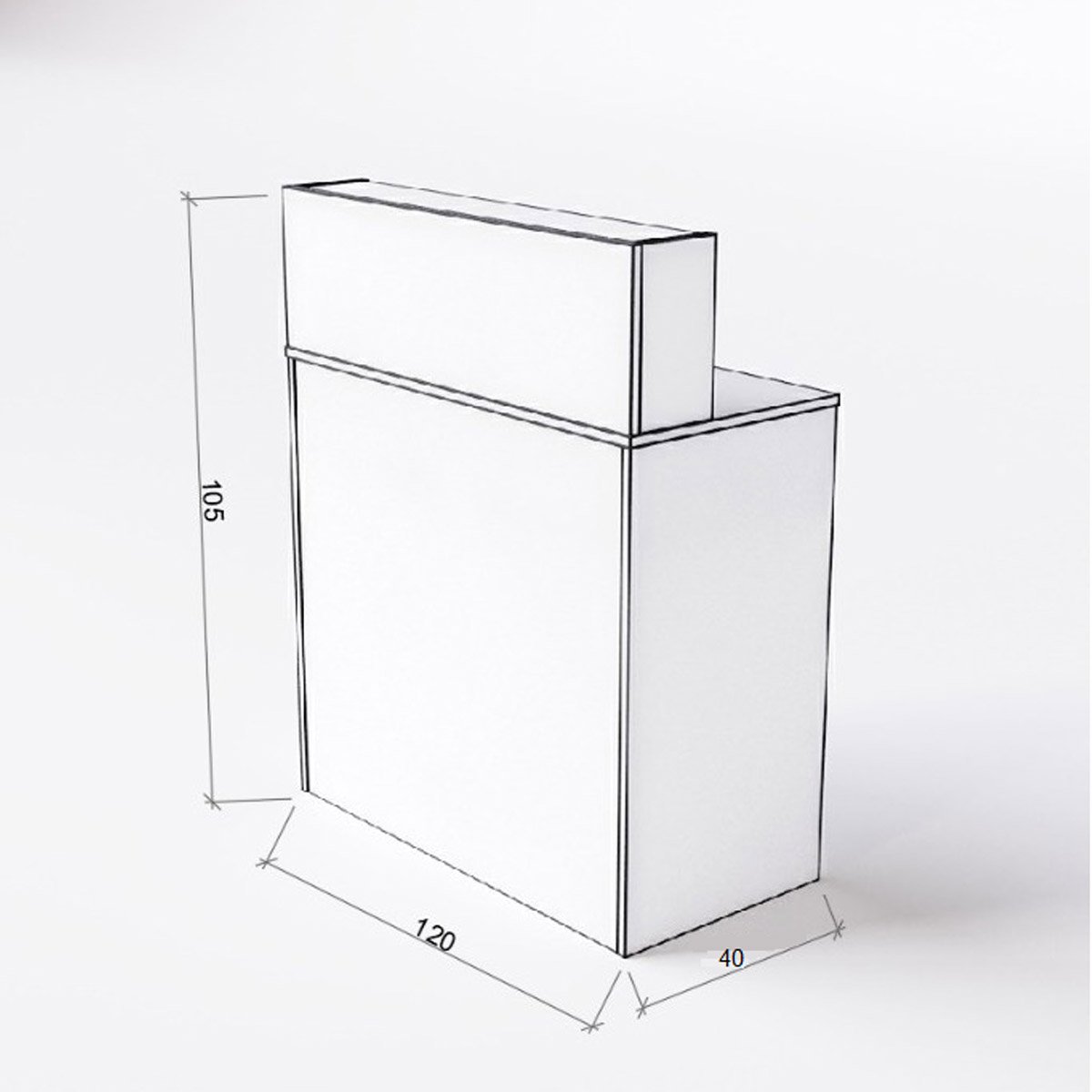 Balcão Modular - Alto 2 Andares 120cm:branco - 3