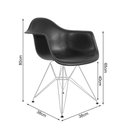 Ver imagem 2 de Kit 4 Poltronas Preta com Braço Daw Ferro Branco Preto