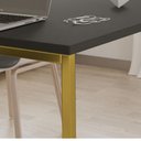 Ver imagem 4 de Mesa de Escritório Base Metal Dourado Tampo Preto 90 Cm