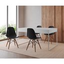 Ver imagem 1 de Mesa Jantar Industrial Retangular Filadélfia Branca 137x90cm Base Ferro Branco com 4 Cadeiras Pretas